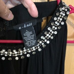 Party Dress, black with jewels around the collar.